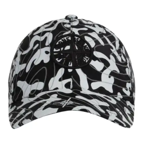 STONE ISLAND Brand Logo Polyamide Baseball Caps Kids' Black