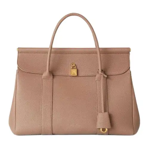 Loro Piana Cow Leather Handbag Women's Red Bean & Sun Gold
