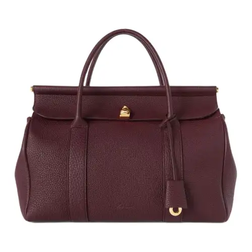 Loro Piana Cow Leather Handbag Regular Women's Red Bean & Sun Gold