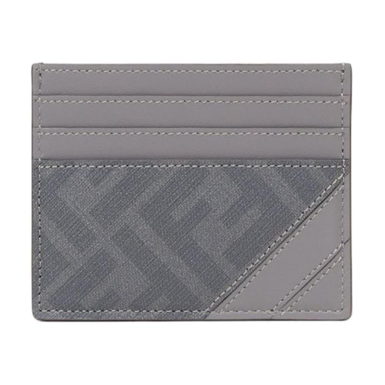 Мужской кардхолдер Fendi из телячьей кожи (серый)