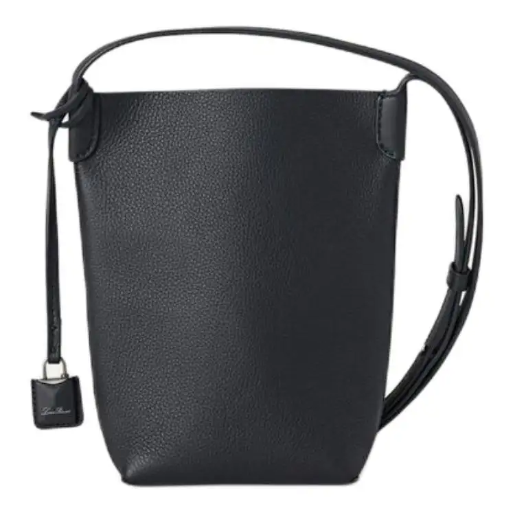 Loro Piana Cow Leather Cell Phone Pouch Men's Black & Gunmetal Copper