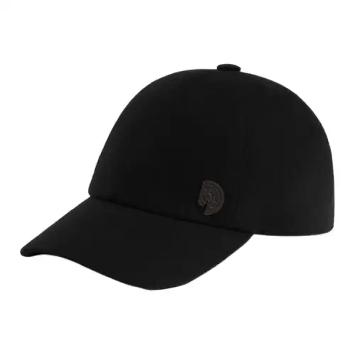 HERMES Viscose Baseball Caps Men's Black