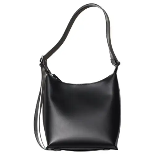 UNIQLO Synthetic Leather Shoulder Bag, Crossbody Bag Regular Women's Black