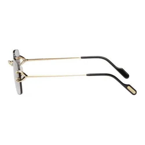 CARTIER Metal Acetate Square Sunglasses Women's Gold