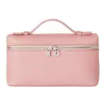 Loro Piana Cow Leather Makeup Bag Handbag Women's Rose Hazelnut