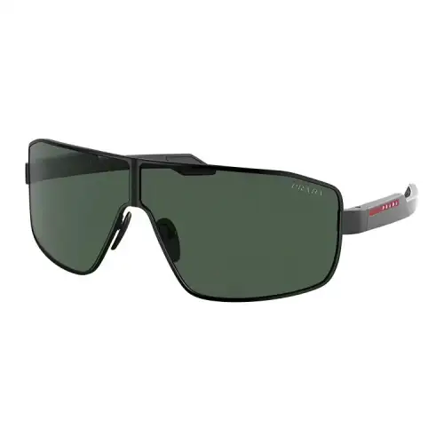 PRADA Metal Alloy Irregular Shape Sunglasses Men's Black