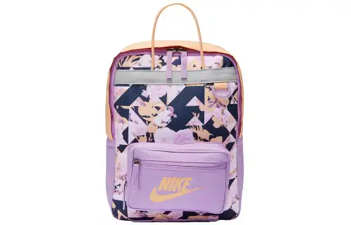 Nike Tanjun Printed Floral Polyester Backpack Regular Unisex Couple Purple