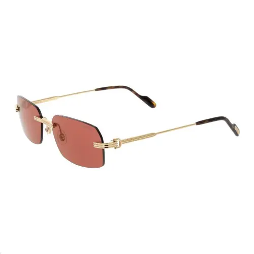 CARTIER Metal Square Sunglasses Men's Gold