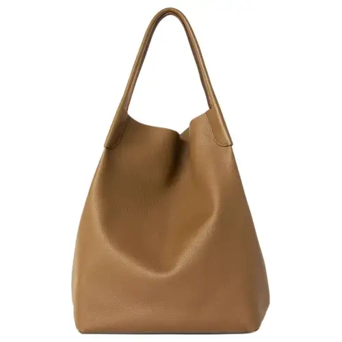 Loro Piana Cow Leather Handbag Extra Large Women's Earth Brown Yellow