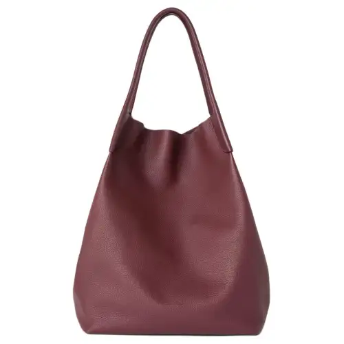 Loro Piana Cow Leather Handbag Extra Large Women's Red Bean Color