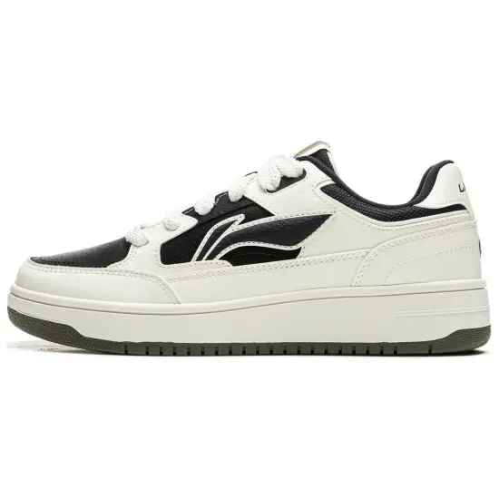 LiNing Tianji Wear-Resistant Slip-Resistant Low-Top Skateboard Shoes Women's White Black