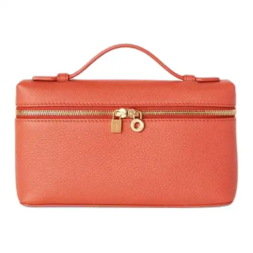 Loro Piana ExtraPocket Cow Leather Handbag Women's Dreamy Coral & Sun Gold