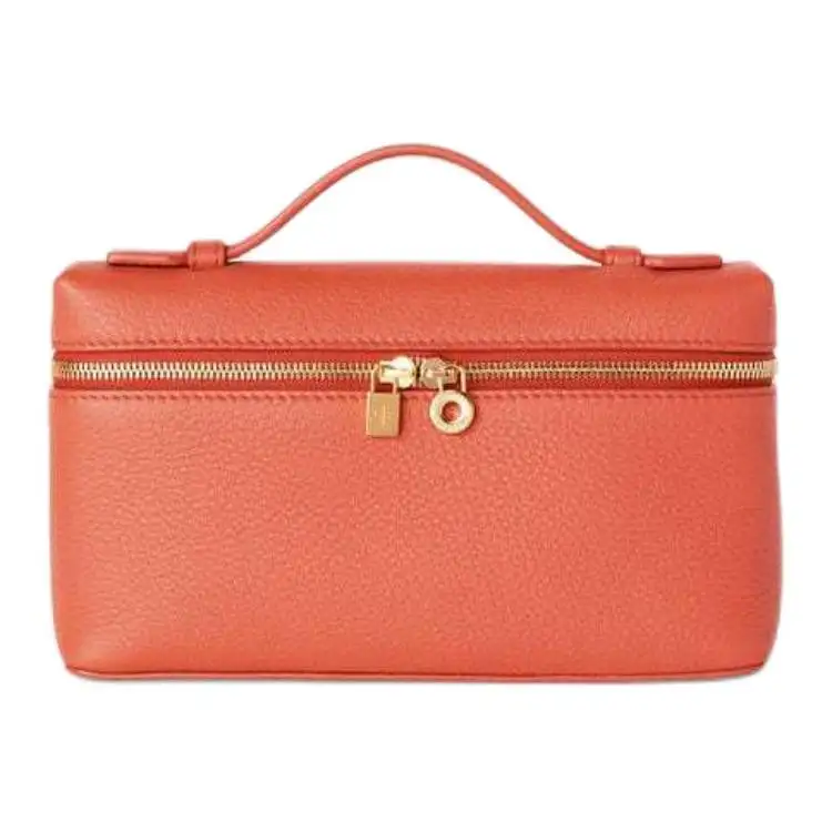 Loro Piana ExtraPocket Cow Leather Handbag Women's Dreamy Coral & Sun Gold