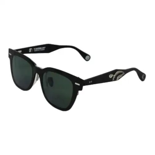 A BATHING APE Nylon Stainless Steel Square Sunglasses Men's Black