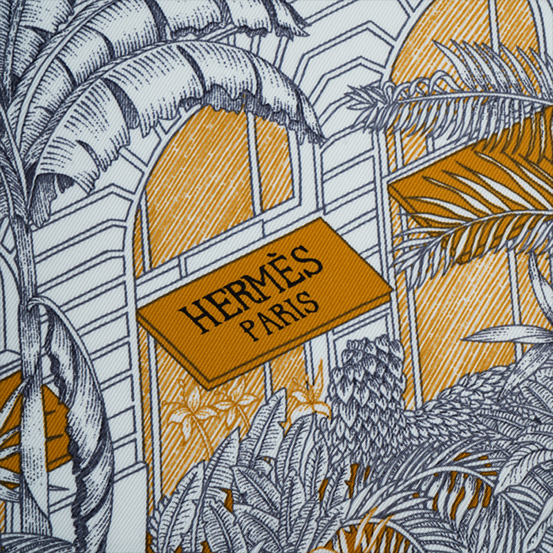 Женский шарф Hermes Тропический лес (коричневый) — фото 3