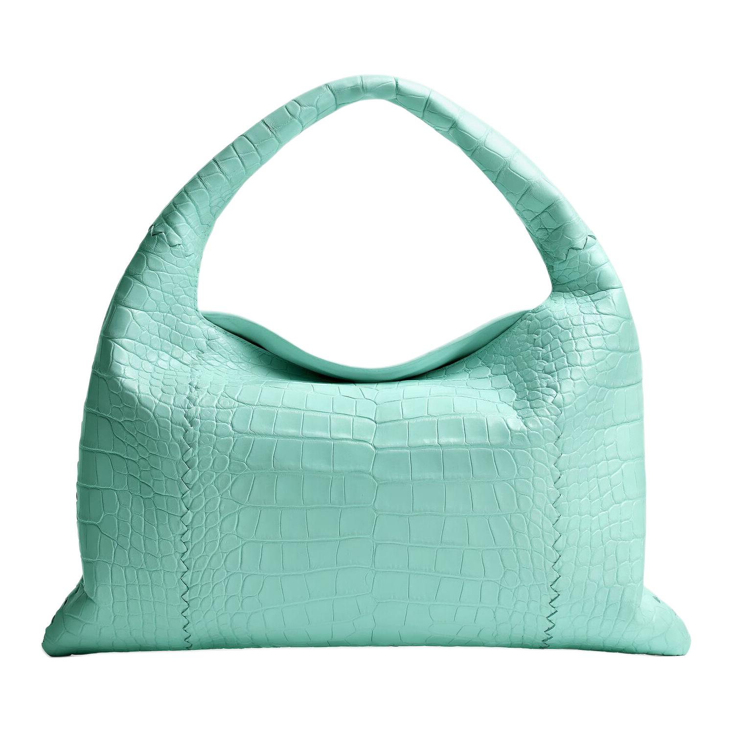 Bottega Veneta Crocodile Leather Handbag, Shoulder Bag Women's Green