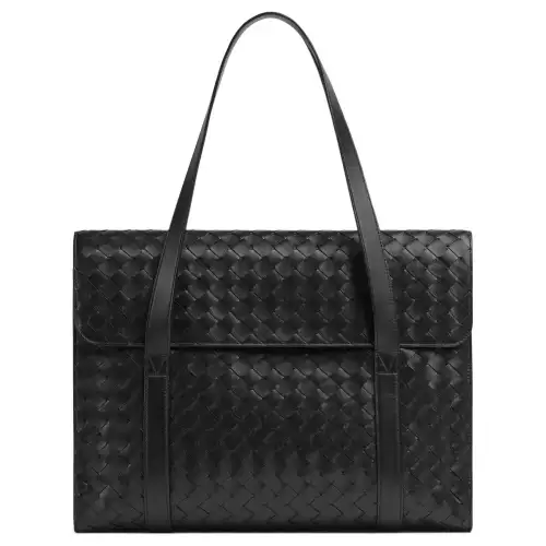 Bottega Veneta Intrecciato Calfskin Briefcase Men's Black