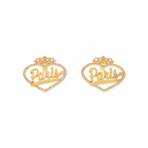 Balenciaga Brass Stud Earrings Women's Gold