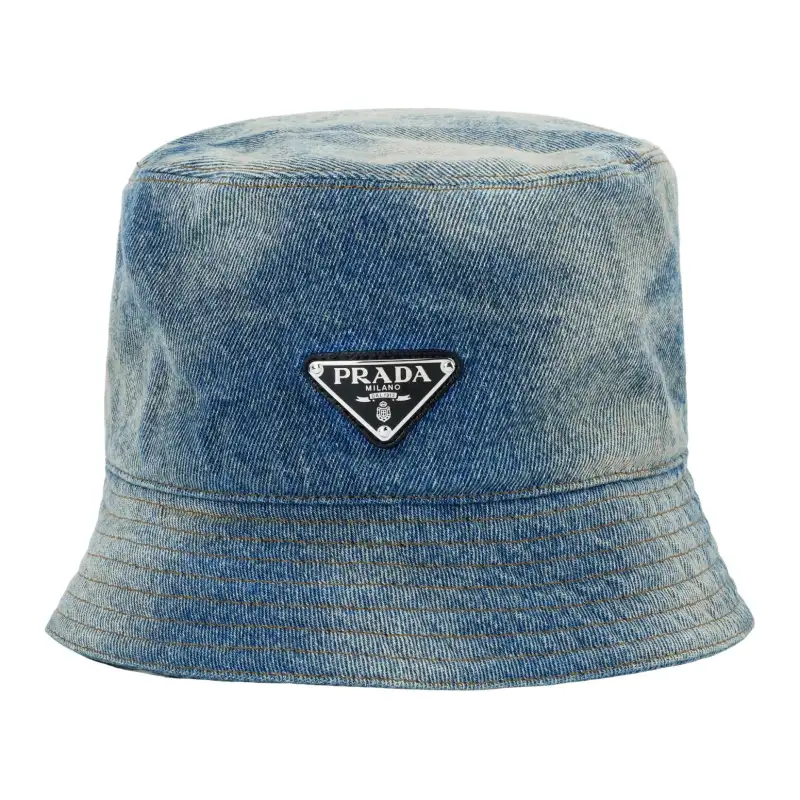【Previous Season】logo-embroidered denim bucket hat