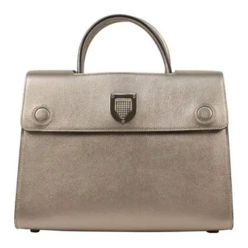 DIOR Grain Calfskin Handbag Women's Gold
