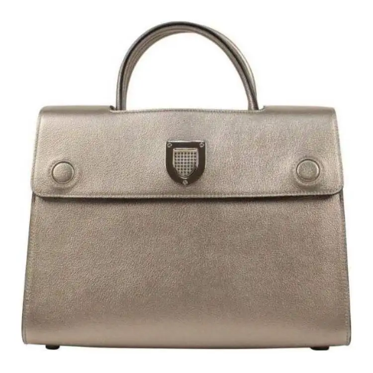 DIOR Grain Calfskin Handbag Women's Gold