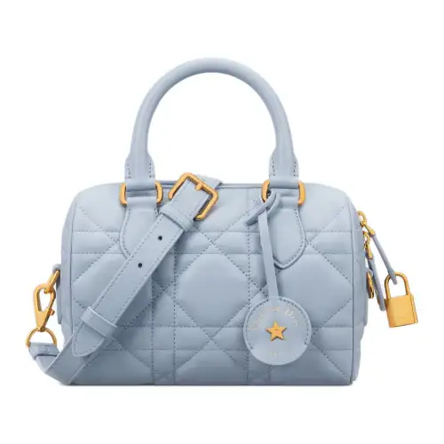 DIOR Calfskin Crossbody Handbag, Shoulder Bag Women's Light Blue