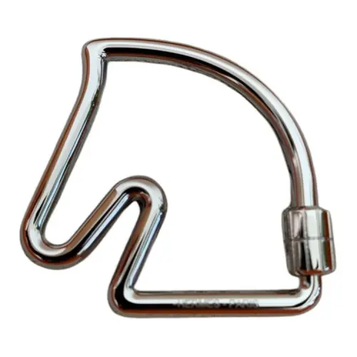 HERMES Brushed Stainless Steel Keychains Men's Silver