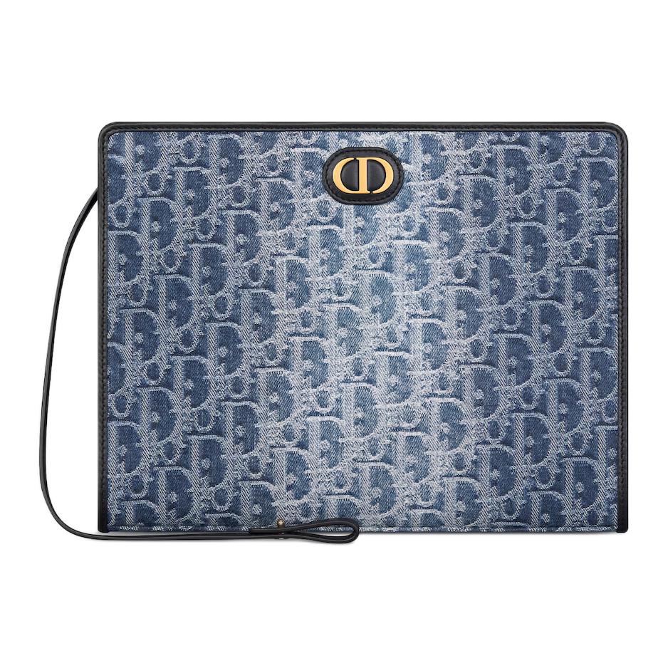 DIOR 30 MontaigneDean Jacquard Clutch Women's Blue