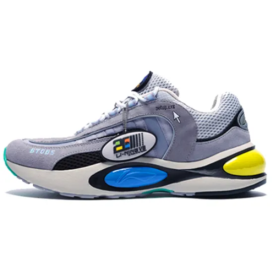 LINING V8 Running Shoes Men Low-Top Stone Gray/Snow Gray/Standard Black