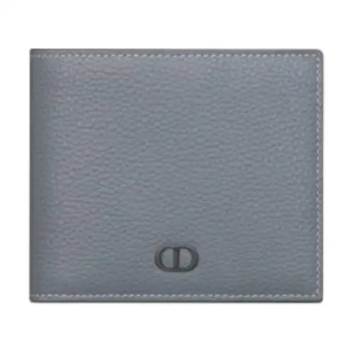 DIOR Grain Calfskin Wallet Men's Gray
