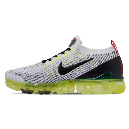 Nike Air VaporMax Flyknit 3 White Black Volt Bright Crimson