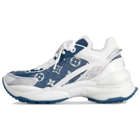 LOUIS VUITTON Run 55 Sneakers 'Denim Monogram With Grey White' Women's