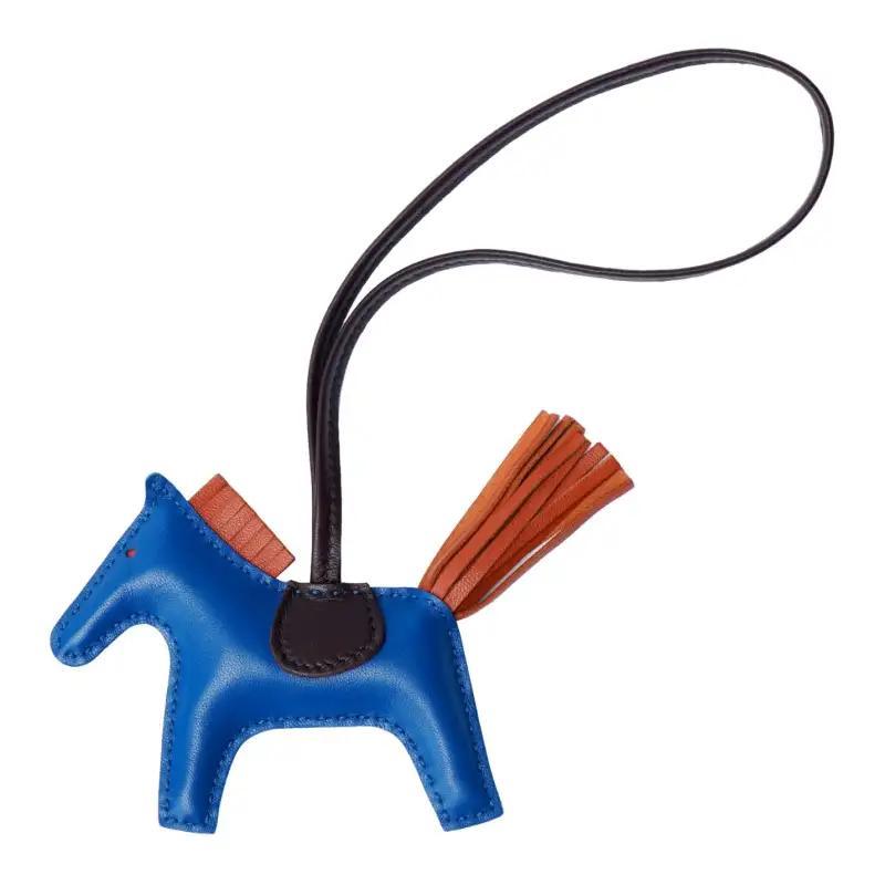 HERMES Hermès Rodéo Cow Leather Charms Unisex Blue Red