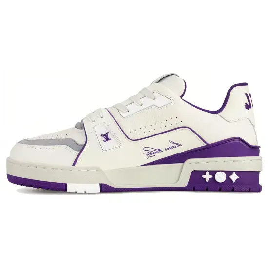 LOUIS VUITTON Trainer Skateboard Shoes Women's Low-Top Purple White