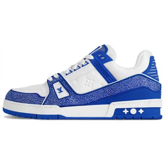 LOUIS VUITTON Abrasion Resistant Low Top Skateboard Shoes Men's Blue