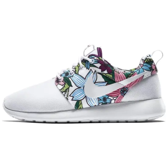 Nike Roshe Run White Floral Aloha Women's