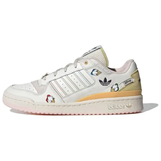 Disney X Adidas Originals FORUM Skateboard Shoes Unisex Low-Top White/Clear Brown/Dark Navy Blue