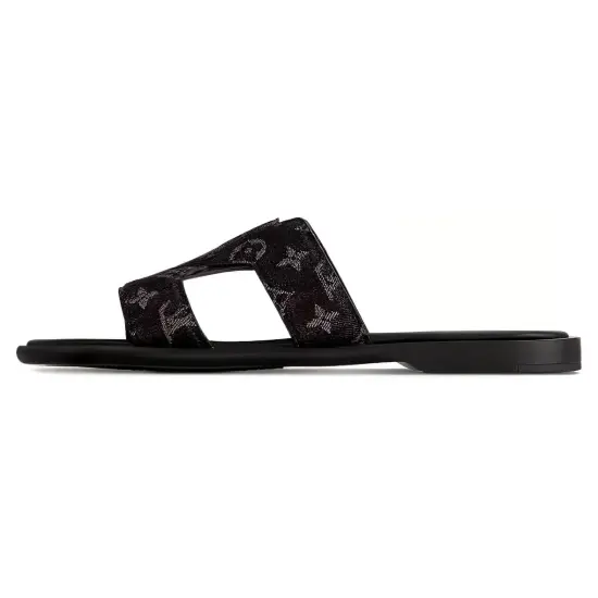LOUIS VUITTON Slide Slippers Men's Black