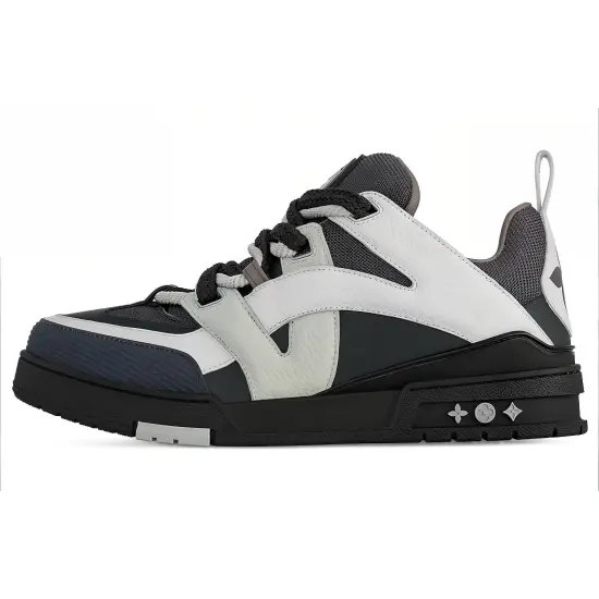 LOUIS VUITTON Skateboard Shoes Men Low-Top Black White