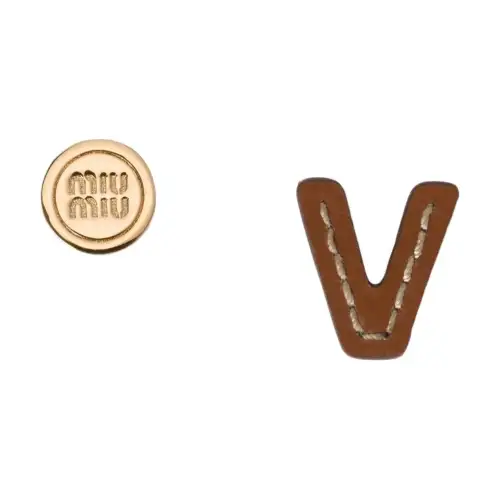 MIU MIU Metal Stud Earrings Women's Gold
