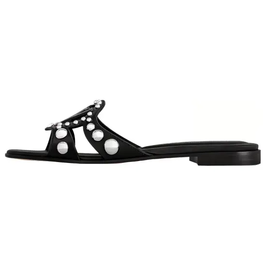 LOUIS VUITTON Slide Slippers Women's Black