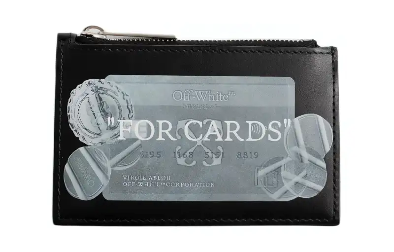 OFF-WHITE Quote Bookish Leather Cardholder