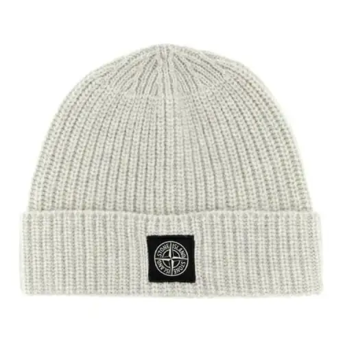 STONE ISLAND Logo-Patch Knitted Beanie