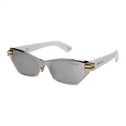 DIOR Irregular Shape Sunglasses Women's Silver