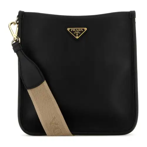 PRADA Leather Crossbody Bag, Shoulder Bag Women's Black