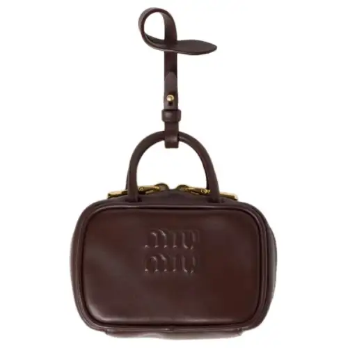 MIU MIU Leather Bag Charm Bag Accessory Women's Briarwood