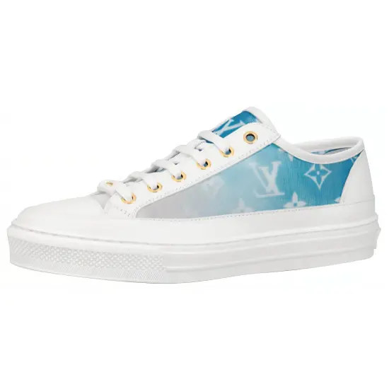 LOUIS VUITTON Stellar Sneakers 'White With Fading Blue Monogram' Women's