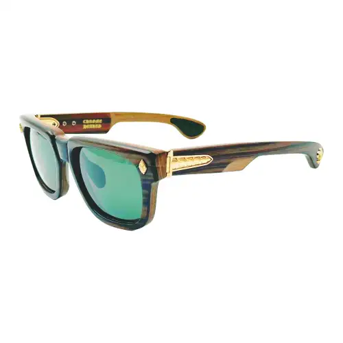 Chrome Hearts Wooden Square Sunglasses Unisex Brown