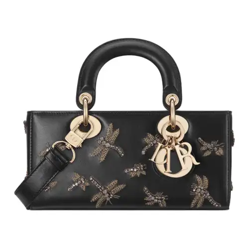 DIOR Lady Dior Sheepskin Handbag, Shoulder Bag, Crossbody Bag, Handbag Small Women's Black
