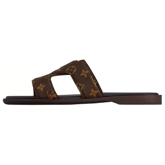 LOUIS VUITTON Oasis Slide Slippers Men Dark Brown